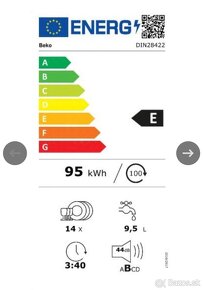 Vstavaná Umývačka riadu BEKO DIN28422 - 8