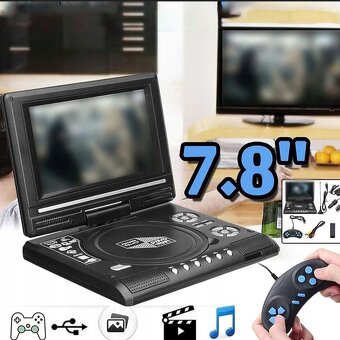 25cm Televizor do AUTA na 12v + DVD-CD-USB-GAME-DVB-T - 8