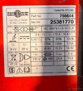 Zváracka TIG CastoTIG 1711 DC + Argon flasa naplnena - 8