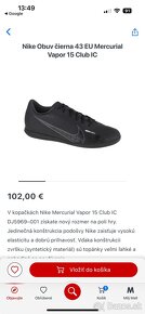 Nike Obuv cierna Mercurial Vapor 15 Club IC - 8