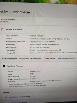 PC Lenovo / Intel Gold G5420 / 8 GB RAM / 128GB m.2 SSD - 8