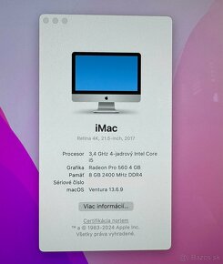 Apple iMac 21,5 palcový Retina 4K displej 1TB pamäť - 8