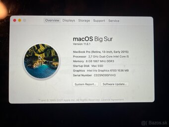 MacBook Pro 13”/2015/i5/8GB/250GB - 8