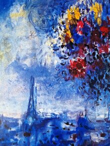 MARC CHAGALL - View of Paris (Nezarámované) Litogr. tlač - 8