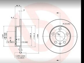 BREMBO nové zadné kotúče a doštičky Octavia 1, GOLF 4, AUDI - 8