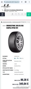 4ks NOVÉ 205/55R16 91V BRIDGESTONE, DOT2024 - 8