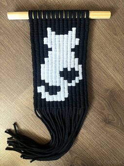 macramé dekorácia mačka - 8