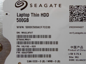 ♦️  2,5" SATA disk do notebooku  -  500 GB  ♦️ - 8
