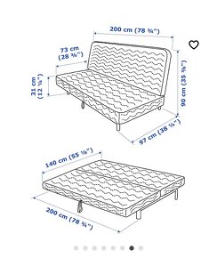 IKEA rozkladacia pohovka/gauč nyhamn Rezervované - 8