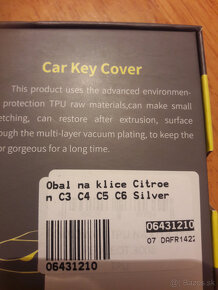 Strieborný obal na autokľúč Citroen C3,C4,C5,C6 - 8