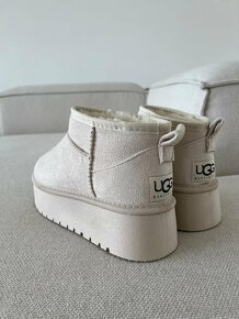 Ugg platform mini dámske čižmy béžové krémové - 8