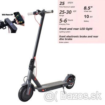 Mestská elektrická kolobežka 8.5“,350W,10Ah,30km/h,35km,13kg - 8