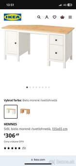 Predám písací stol Hemnes - 8