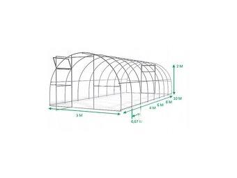 Zahradný Skleník POLYKARBONÁT - 8