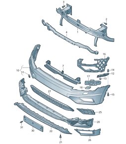 VW Tiguan 2015 vystuha predneho naraznika 5NA - 8