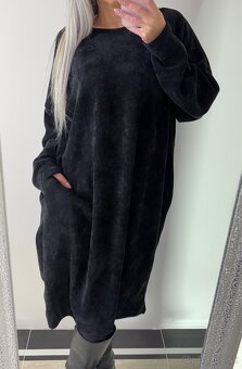 Damske menčestrove oversize šaty black - 8