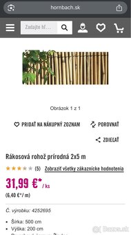 Predám rákosovú rohož/zástenu na plot 2x5m - 8