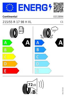 4ks ZÁNOVNÉ 215/55 R17 98V XL CONTINENTAL, DOT2024 - 8