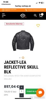 JACKET-LEA REFLECTIVE SKULL BLK - 8