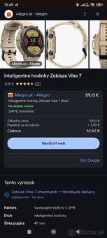 Predám Smart hodinky Zeblaze Vibe 7 - 8