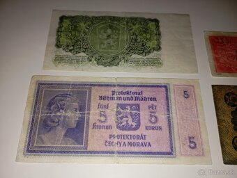 SESTAVA BANKOVEK 5 KČS 1921-1961, 4 RŮZNÉ EMISE, NEPERFOR. - 8