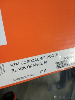 KTM COROZAL WP BOOTS BLACK ORANGE FL - 8