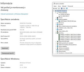 Herný PC,I5 7400,R9 380 4GB,16GB RAM,M.2,SSD - 8