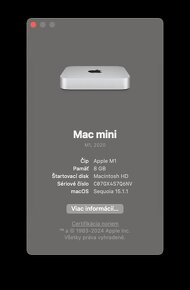 Apple Mac Mini M1 2020 8GB/256GB A2348 + kábel a škatuľa - 8