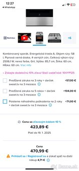 Electrolux kombinovany LKK560208X plynovy šporak 3 rocny - 8