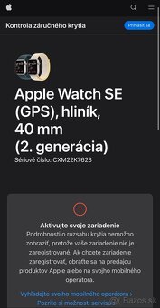 Apple Watch SE 2 (2024) 40mm Midnight - neaktivované - 8