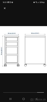 MICKE Písací stôl Ikea+ zásuvkový diel na kolieskach - 8