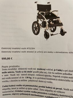 elektrický invalidný vozík - 8