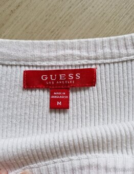 Guess cierno biely, bielo cerveny top s dlhym rukavom sveter - 8