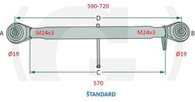 Tretí bod, tiahlo, vzpera 19mm oko - 8