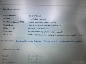 Notebook 15,6" Lenovo. Intel N100 4x800MHz.4gb ram.ssd 256 - 8