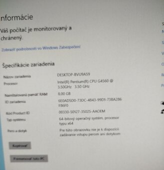 PC Lenovo / Intel G4560 / 8GB RAM / 128GB SSD / Win10 - 8