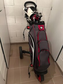 Pánsky golfový set Wilson + Axglo Trilite vozík čierny/červe - 8