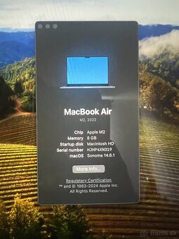 Predám MacBook Air M2 8GB RAM/256 GB - 8