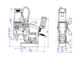 Magnetická vrtačka ALFRA ROTABEST 80 RL-E + sada vrtáků 6ks - 8