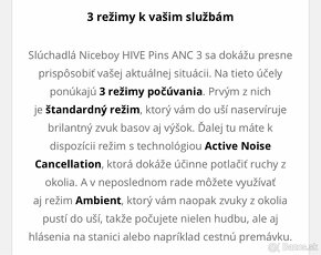Slúchadla Niceboy HIVE Pins ANC 3 - 8