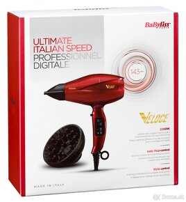 FÉN BaByliss Veloce 2200W červený + darček - 8