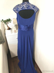 Dlhé spoločenské modré šaty - Veľkosť L - 8