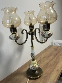 Starozitna stolná lampa porcelanova - 8