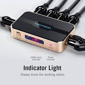 Predám rozbočovač Vention HDMI switch 5x1 - 8