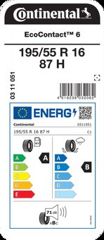 Nové pneumatiky 195/55 R16 87V, Letné, Continental EcoCont 6 - 8