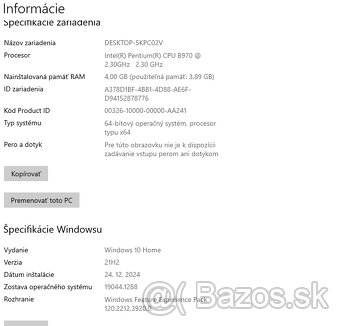 Predám 15.6" notebook Asus X55A, windows 10 SK. - 8