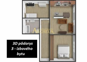 Na predaj zrekonštruovaný , 3-izbový byt , 74m2, ul. Krátka - 8