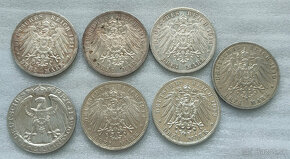 Strieborne mince 2,3,5 Marky - Nemecke cisarstvo - 8