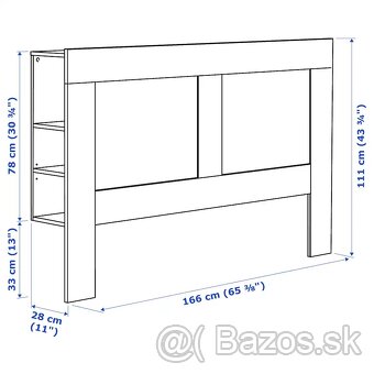 IKEA BRIMNES Čelo postele s priehradkou - 8