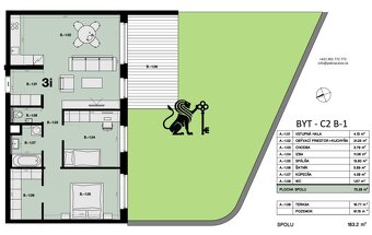 Na predaj veľký 3-izbový byt s predzáhradkou 103 m2 - B- 1 - 8